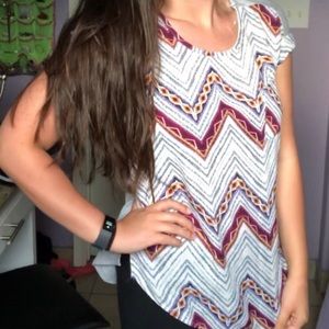 Magenta chevron striped T Shirt